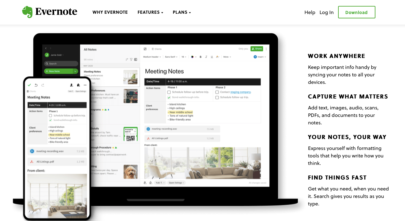 online lessons tools evernote