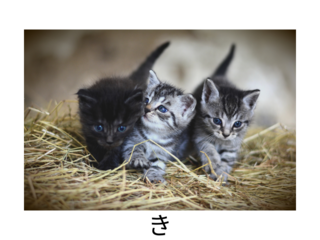 Mnemonics for ki is kittens in hiragana table