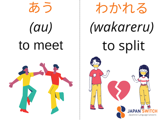 Au wakareru Japanese verbs