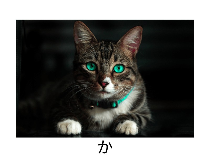 Mnemonics for ka is cat in hiragana table