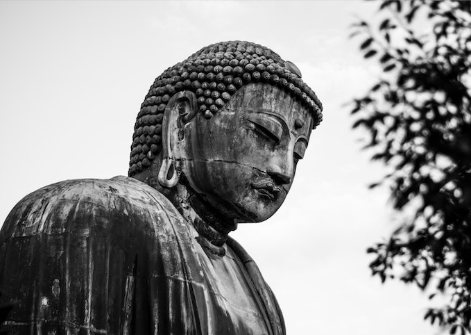 buddha statue in summer in japan