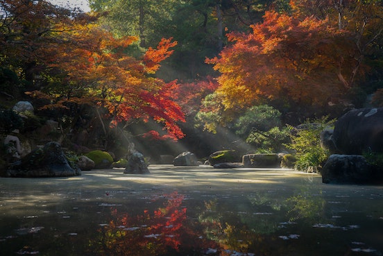 serene hike near likes during summer in japan