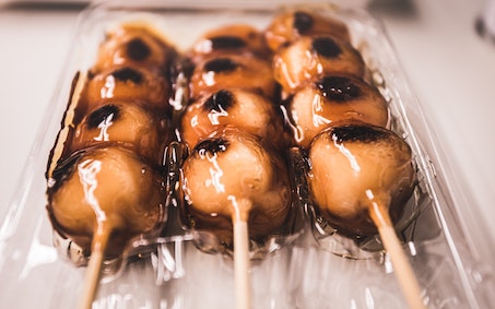 dango snack during summer festivals in japan