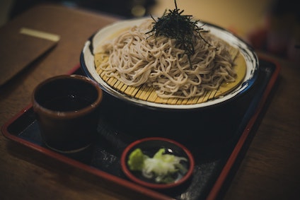 soba meal during summer festivals in japan