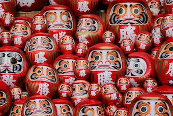 daruma souvenir during summer festivals in japan