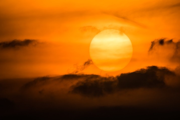 Sunset on a hot summer day in Japan