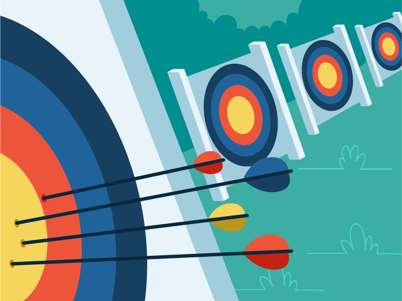 Japanese archery target bullseye practice