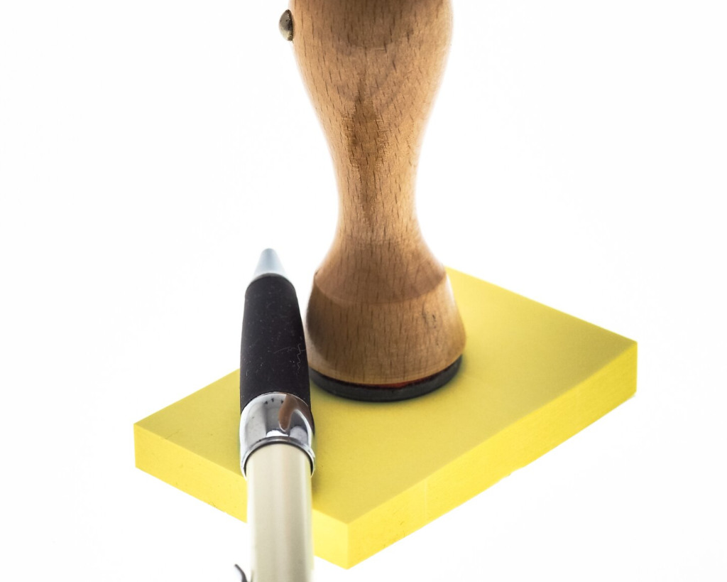 Japanese Stamp / Notepad with name seal and pen for office work