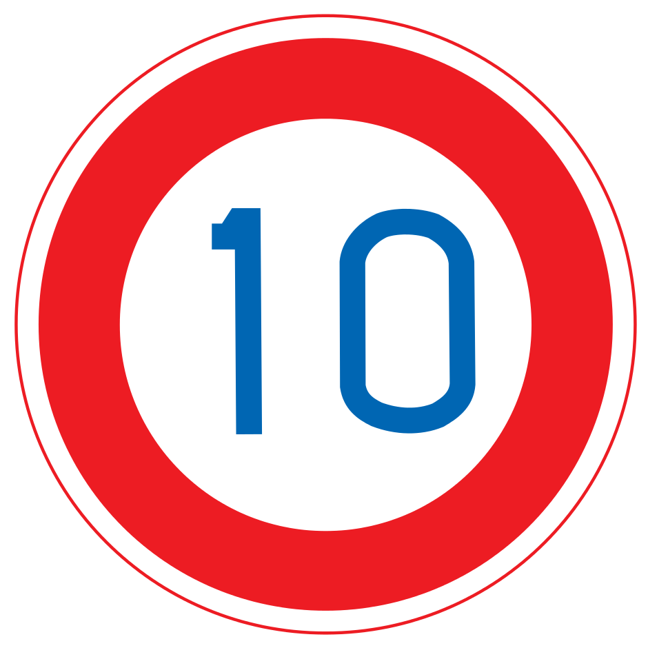 Japanese speed limit road sign for 10kmph