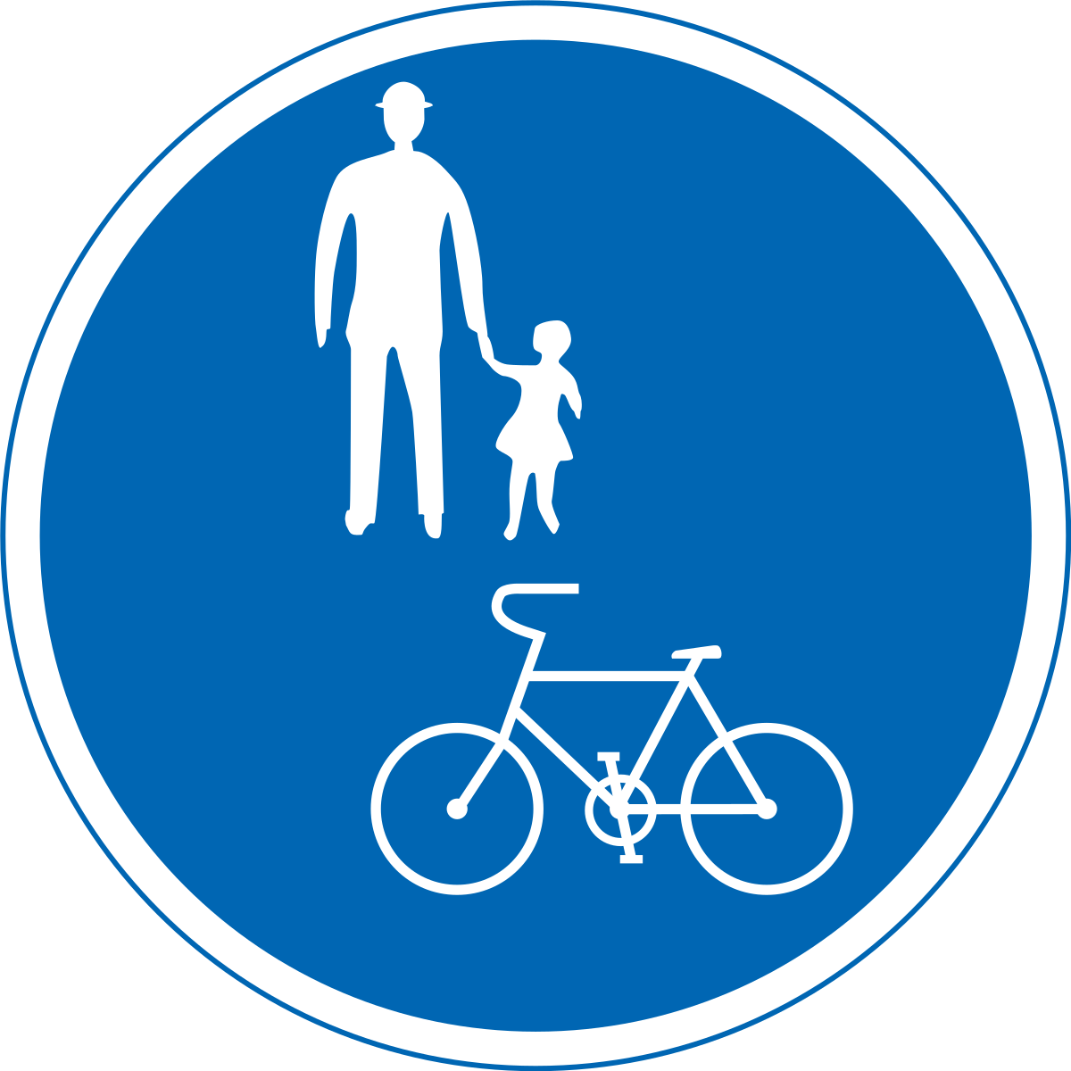 Japanese road sign for pedestrian and bicycle use only