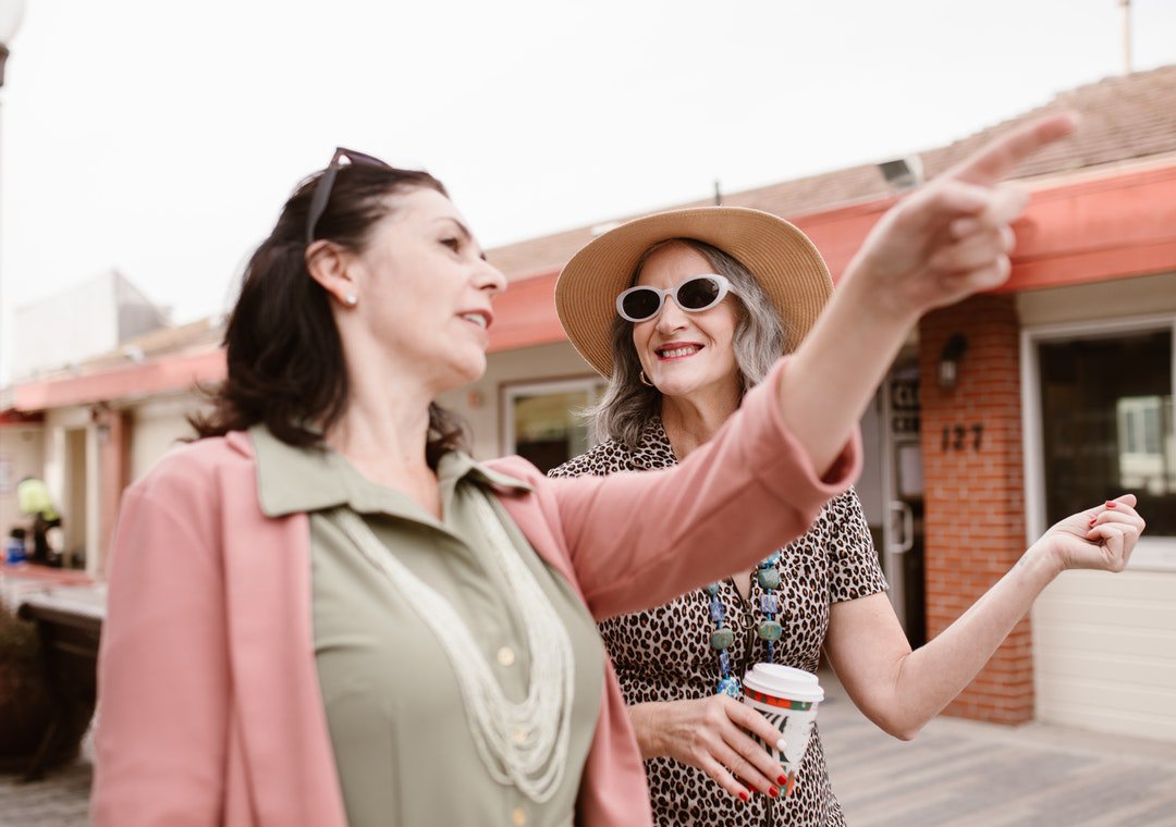 A tourist asking for directions