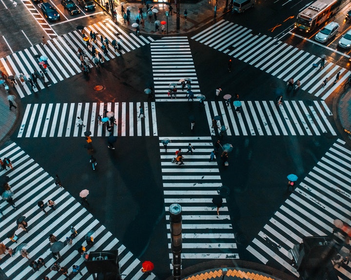 A picture of the Shibuya crossing, one of the most popular things to do in Shibuya