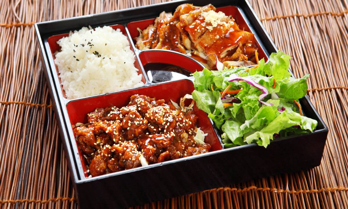 Fancy Japanese lunchbox with lots of meat