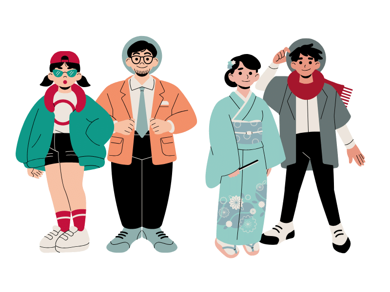 Cartoon of private japanese lessons