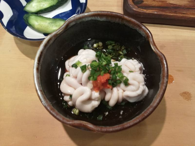 shirako in a brown bowl, one of the weird japanese foods