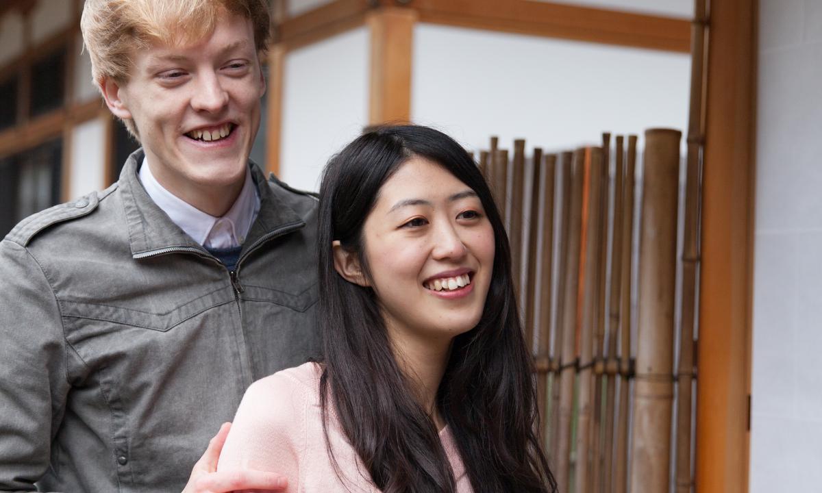 International couple dating in Japan