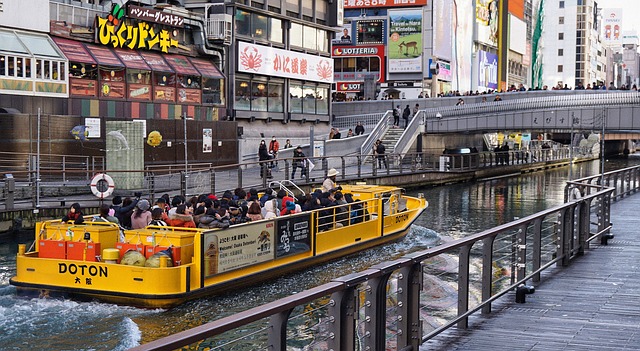 river cruise in Dotonbori canal as one of the best things to do in Osaka at night