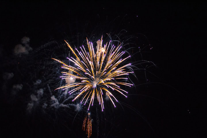 Fireworks in Tokyo at night