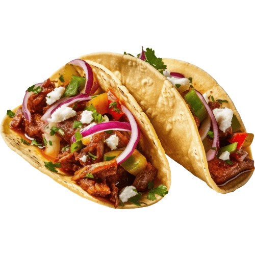 Picture of tacos as the best Mexican Food in Tokyo with a white background