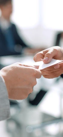 handing over a japanese calling card