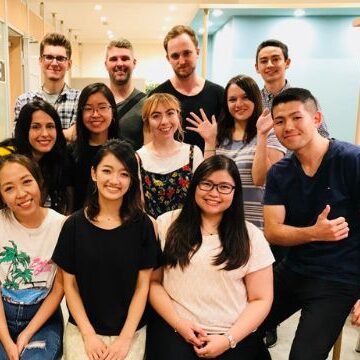 Group of 12 students who learn Japanese