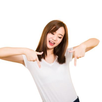 japanese teacher pointing down