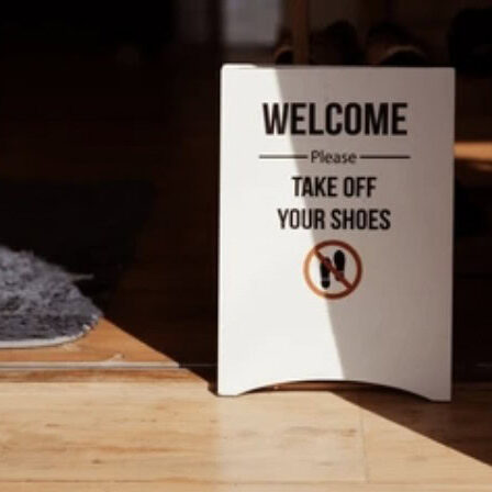 Shoes Off Sign in restaurants and fine dinning restaurants in Japan.