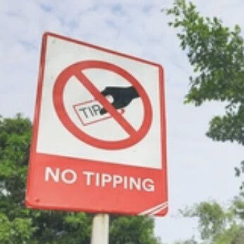 No Tipping Sign. This sing is located in many Japanese fine dining restaurants.